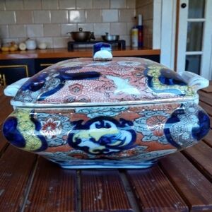 Japanese Imari Porcelain Ceramic Tureen Edo 19th Century